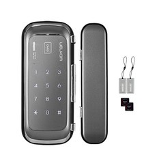 솔리티 양문유리문 전용 스마트 보조키 손잡이 없음 도어락, WGT-330, 고객직접설치