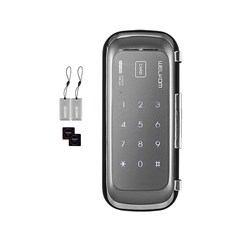 솔리티 웰콤 단문유리문 전용 스마트 보조키 도어락 손잡이 없음 WGT-330, WGT330, 고객직접설치