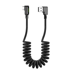 Mcdodo 麥多多 90度線圈C型高速充電線, 黑色, 1個, 1.8m