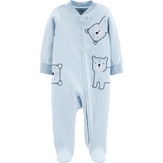 카터스 베어 집업 면 슬립 & 플레이 룸퍼