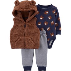 카터스 3피스 베어 리틀 조끼 세트