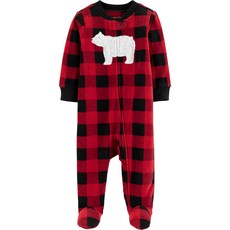 카터스 버팔로 체크 집업 플리스 슬립 & 플레이 바디수트