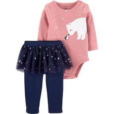 카터스 폴라 베어 바디수트 & 튀튀 팬츠 세트