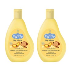 孩童2合1洗髮沐浴露 香蕉味, 250ml, 2瓶