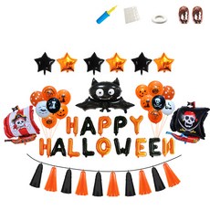 米尼띠네 海盜蝙蝠萬聖節裝飾拉旗派對組, 混合色, 1套
