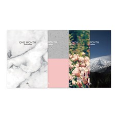 세컨드맨션 원먼쓰 프로젝트플래너 4p 세트, 03 WHITE MARBLE, 04 CONCRETE PINK, 06 FLOWER, 08 SNOW MOUNTAIN