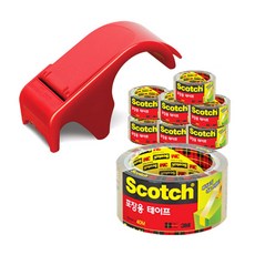 3M Scotch 包裝盒膠帶機 DP-300RD + 包裝膠帶 3650 透明 48mm × 40m 8p 套組, 混色, 1套