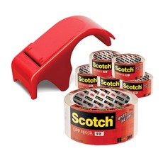 3M Scotch 包裝盒膠帶機 DP-300RD + 包裝膠帶 P65 透明 48mm × 40m 6p 套組, 1套, 混色