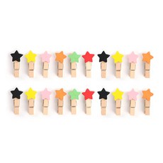 natureahn 星星造型照片木夾, 隨機出貨, 20個