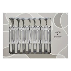 LIHAN Living Curator 韓式湯匙扁筷組, 湯匙 + 筷子, 銀色, 1組