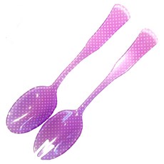 SABRE PARIS 圓點印花沙拉餐匙 2入組, 紫丁香, 1組