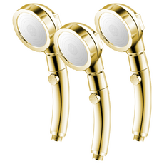 浴室用增壓蓮蓬頭, 3個, 金色