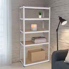 월드크린 무볼트 조립식 철제 선반, 화이트, 5단