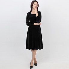 elsso. 幹練絲絨連身長裙, 黑色