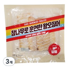 더먹다 참나무로 훈연한 왕오징어 스모크맛, 240g, 3개
