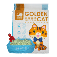 GOLDEN CAT 黃金貓 天然環保豆腐砂 綠茶 6L, 1包