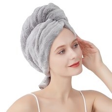 아싸레 극세사 드라이 헤어타올, 그레이, 1개