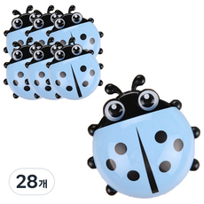 블럭마트 무당벌레 칫솔걸이, 블루, 28개