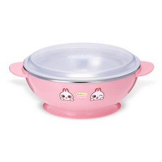 에디슨 국산 논슬립 스텐 대접&뚜껑 세트, 토끼, 1개