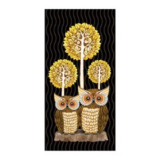 KMELLIE 5D 黃金樹 貓頭鷹 寶石十字繡 30 x 60 cm, 混合顏色, 1個