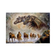 KMELLIE 3D 成功八馬圖 鑽石畫 100 x 70 cm, 混合顏色, 1個