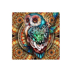 KMELLIE 3D曼陀羅貓頭鷹寶石十字繡 60 x 60 cm, 混合色, 1個