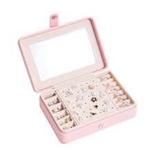 악세서리 정리함 거울형 핑크, 1개