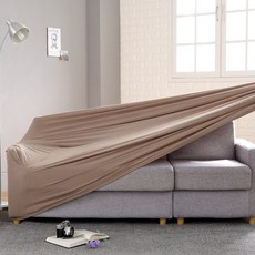 The Zari 方形布藝煥新沙發套, 純淺棕色