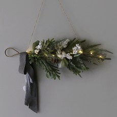 블루밍앤미 콘&베리 니트 갈란드 장식리스 + 미니 프리스타일 전구 10p, 혼합 색상