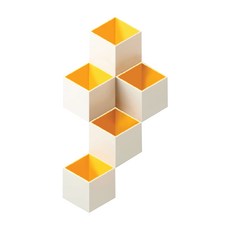 토요요 그림같은 소품 정리 트릭박스 그레이 + 옐로우 5p, 1개