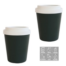 Nature Living New Cafe Swing分類回收垃圾桶 15L*2個+貼紙 6種組, 深綠色, 1套