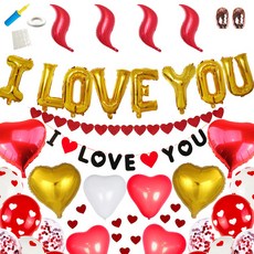 迷你緹妮 情人節告白紀念日派對套組 I LOVE YOU, 混合顏色, 1套