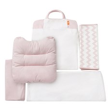 코코내니 신생아 침대 교체용 추가 겉커버 전체 + 내니랩 + 내니서포트 세트, 핑크웨이브, 1개