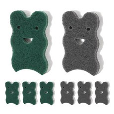 生活達人 原絲雙面2層多功能菜瓜布 綠色4入 + 灰色4入, 1套