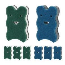 生活達人 原絲3層多功能菜瓜布 綠色4入 + 藍色4入, 1套