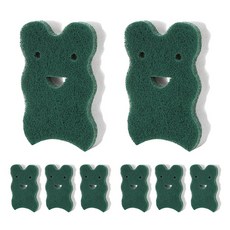 家事王 原絲雙面雙層多功能菜瓜布 綠色, 1入, 8個