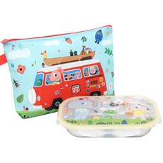 GOOLYGOOLY 餐盤便當盒+收納袋 PM210, 混色, 餐盤+蓋子+便當袋