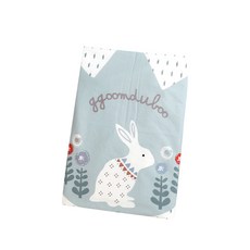 Ggoomduboo 冬季超細纖維棉毯 兔兔, 薄荷綠