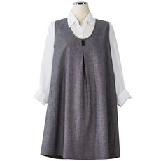 柔軟生活連身裙式圍裙, 深灰色, 1個