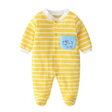 Mom's Care 童款條紋鈕扣式連身衣