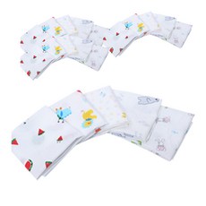 BabyBoom 無螢光卡通印花手帕 20入