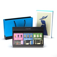 CLAYTON 鄉村茶禮盒 2號+提袋, 伯爵灰2g 5入+薄荷1g 5入+玫瑰花1g 5入, 1組