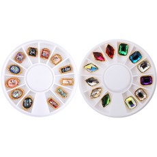 어썸젤리 셀프네일 캡스톤 자개 다이아 파츠 24종 세트 2-165&192, 혼합 색상, 1개