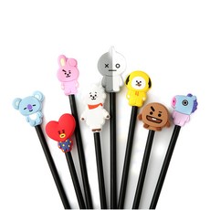 monopoly Bt21造型鉛筆帽組 8入, 混色, 1組