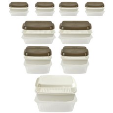 cimelax dam:um托盤式瀝水保鮮盒組 7.5L+2.7L 2入+2.5L 2入+1.3L 4入, 9入