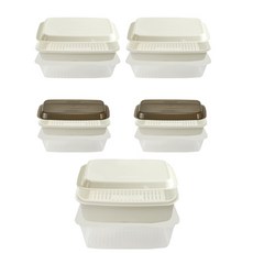 cimelax 假日餐具托盤蓋式托盤托盤滿收納容器套組 7.5L + 3.5L 2p + 1.3L 2p, 1組