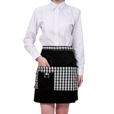 TEAM COOK 腰部型迷你格紋圍裙 TSA-7082 FREE, 黑色, 1個
