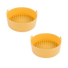 易炸鍋矽膠容器超大 22cm, 黃色的, 2個