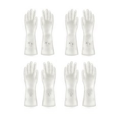 丁腈橡膠手套 M 象牙白 圖案隨機出貨, 白色, 中(M), 4套