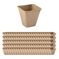 紙質育苗盆 移植用方形紙花盆 100入, 單一顏色, 100個